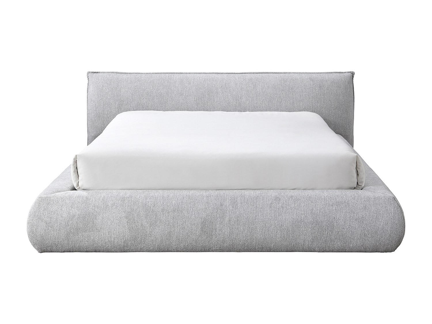 BETT mit Bettkasten - 2 Personen - Stoff - Hellgrau - Hellgrau, Textil (160/200cm) - Vente-Unique