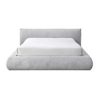 BETT mit Bettkasten - 2 Personen - Stoff - Hellgrau - Hellgrau, Textil (160/200cm) - Vente-Unique