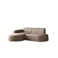 ECKSOFA Modena Modern Und Komfort Velours Stoff Salvador Links Dunkelbeige - Cappuccino, Holz/Textil (165/236cm) - Kaiser Möbel