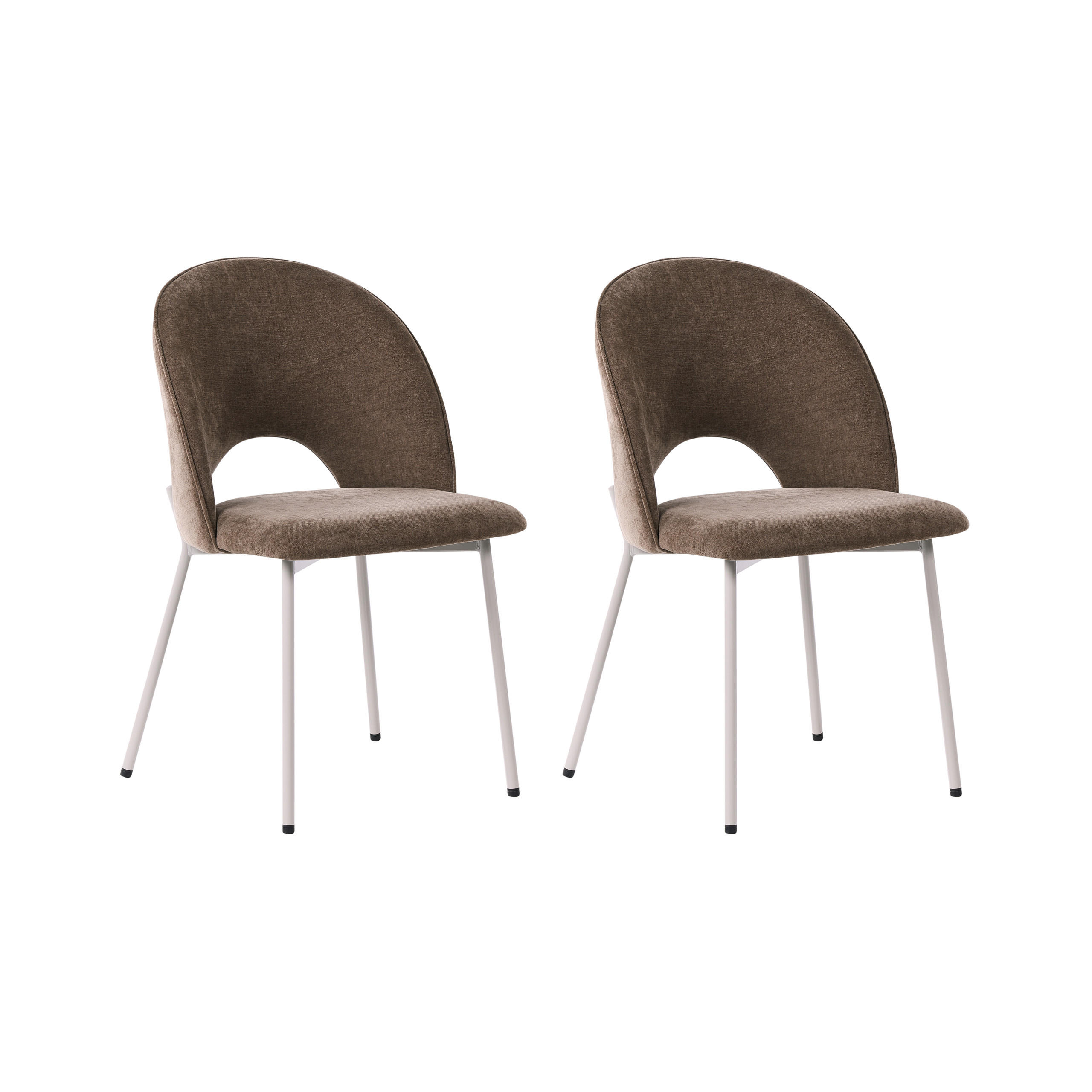 Beliani Esszimmerstuhl Hellbraun, Braun, Beige 46x83x53 cm