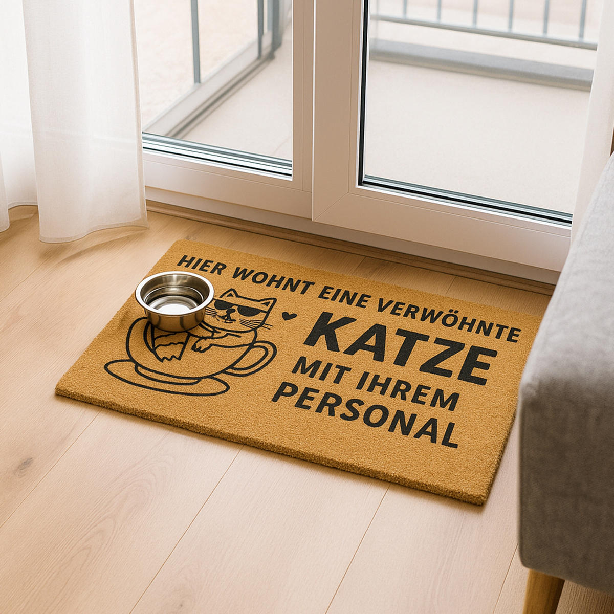 FUSSMATTE - Hellbraun, Kunststoff/Textil (60/40cm) - Relaxdays