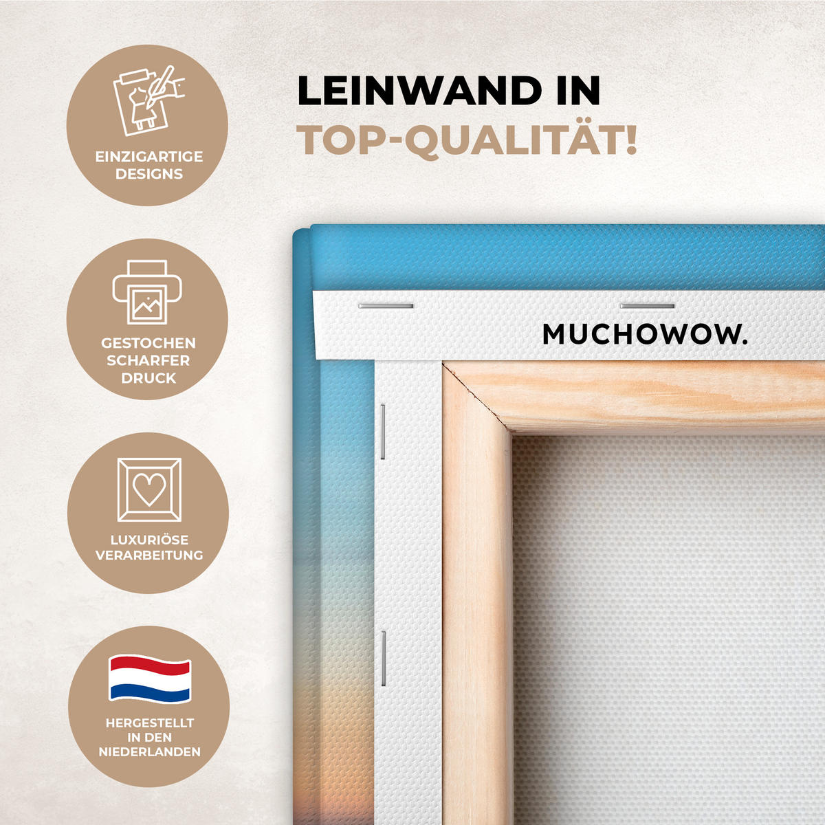 OBRAZ NA PLÁTNĚ Polsko - Ne - Varšava 80x60 cm - modrá, textil (80/60cm) - MuchoWow