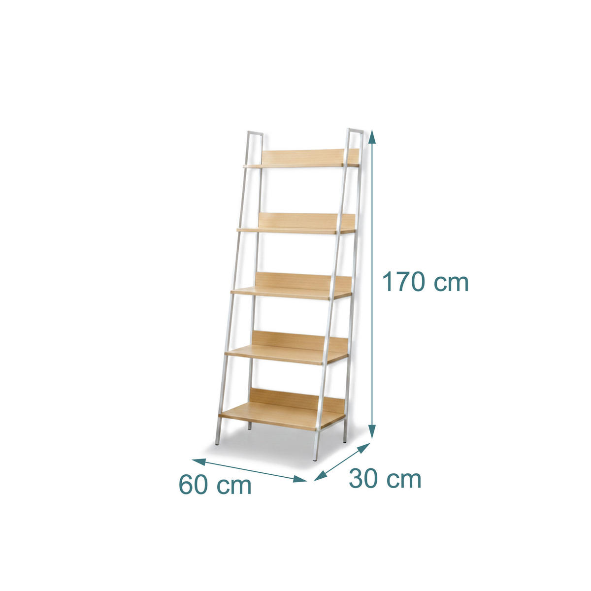 STANDREGAL - Hellbraun, Holzwerkstoff/Metall (60/170/30cm) - Relaxdays