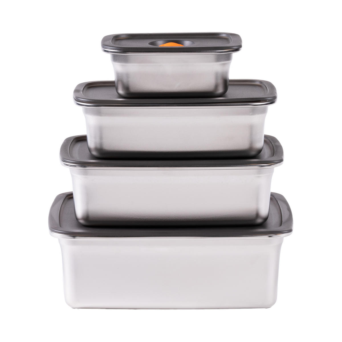 FRISCHHALTEDOSEN Edelstahl mit Deckel - Grau, Metall (19.6/11/23.5cm) - Stoneline