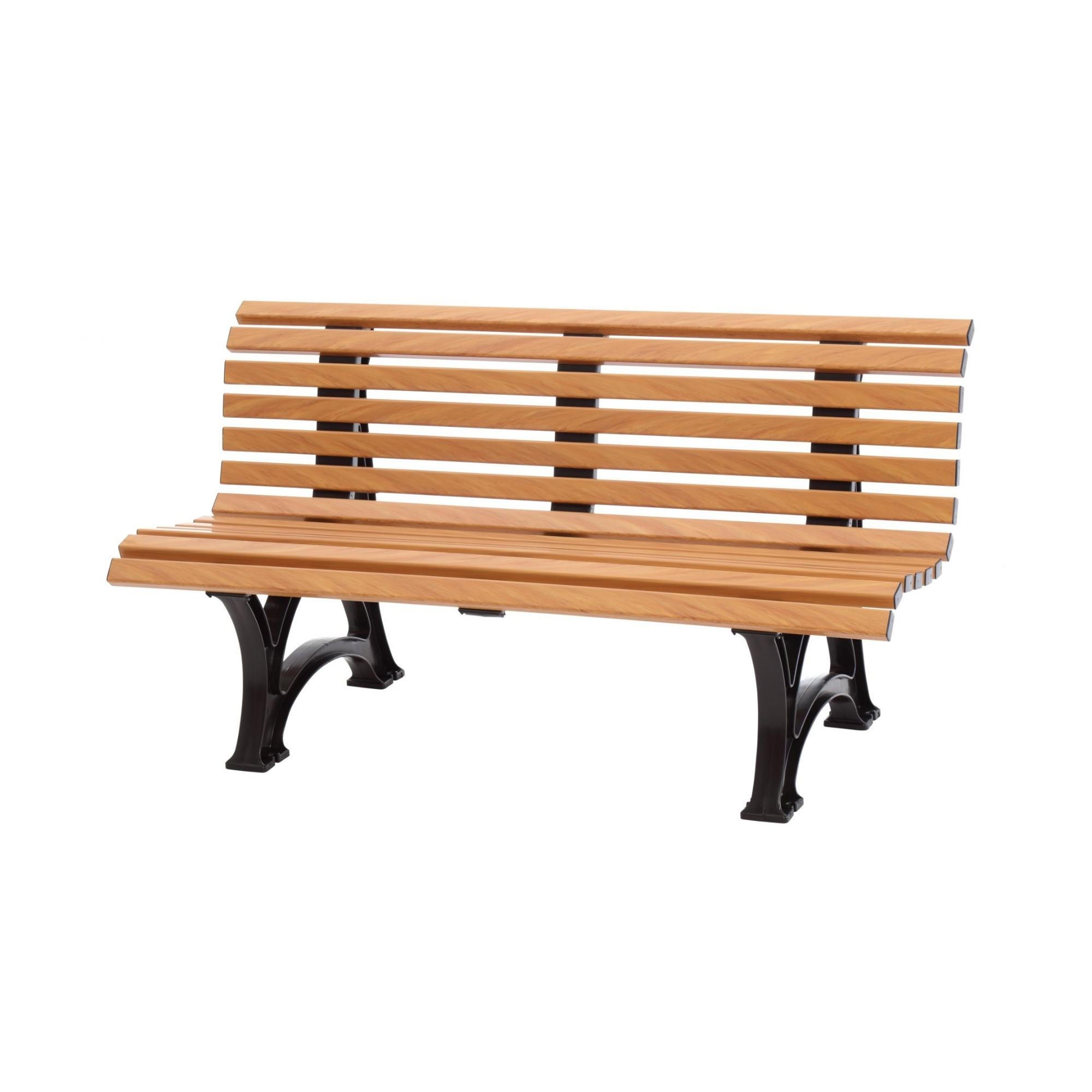 GARTENBANK Jamaika 3 Sitzer Holzoptik 80 x 150 x 64 cm Witterungskunststoff & UV Beständiger Kunststoff - Beige, Kunststoff (150/80/64cm) - PROREGAL