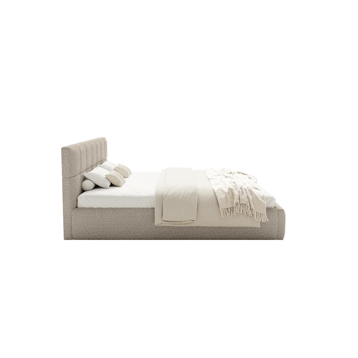 POLSTERBETT Moura 180x200 cm, Cremeweiß - Creme, Textil (180/200cm) - Fedve