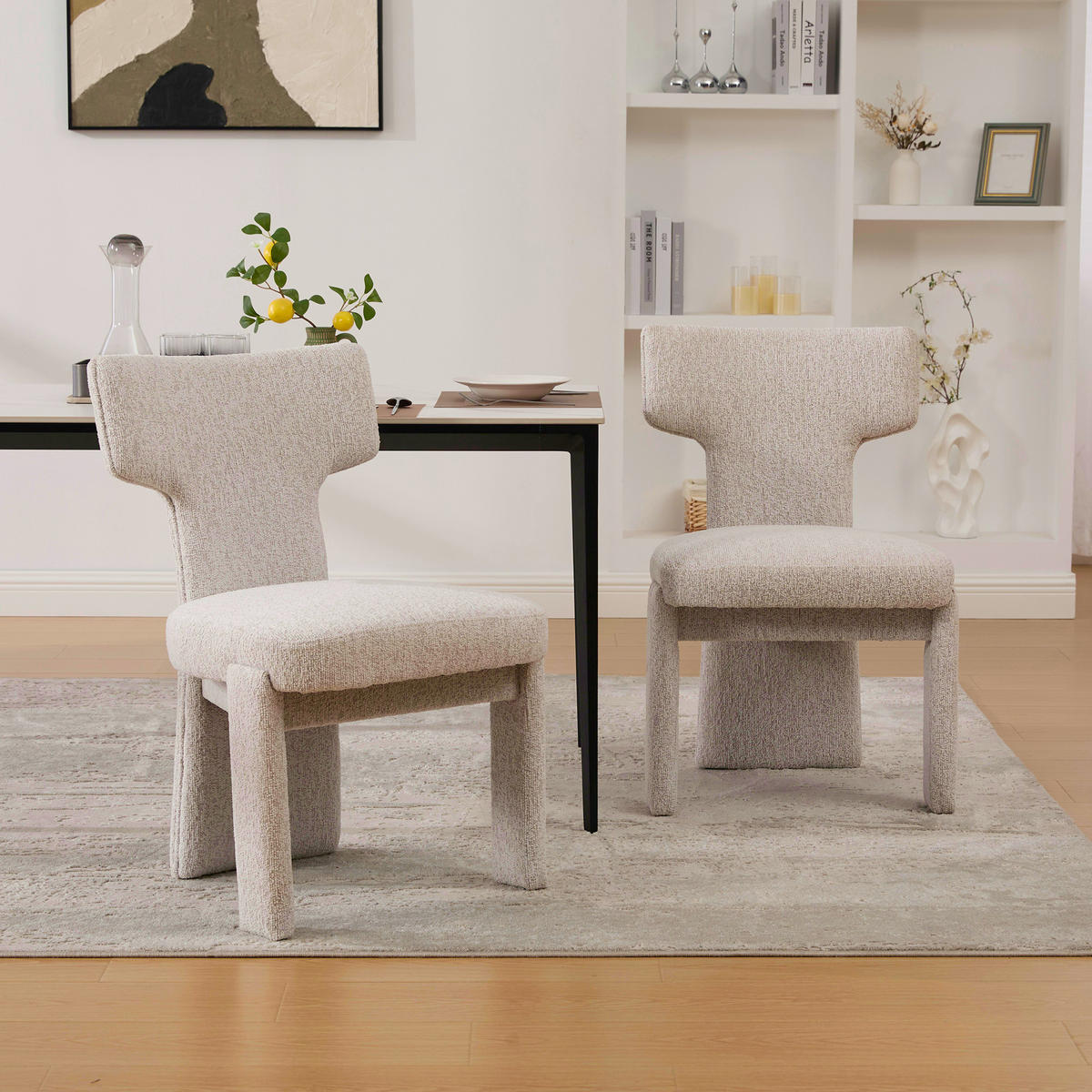 POLSTERSTUHL DE-36481 2er Set mit Holzbeinen Beige - Beige, Holzwerkstoff (56/86/64cm) - ComfortXL
