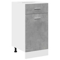 KÜCHENUNTERSCHRANK Lyon mit 1 Tür, 1 Schublade 40/46/81,5 cm aus Holzwerkstoff Betongrau - Hellgrau, Holz (40/81.5/46cm) - vidaXL