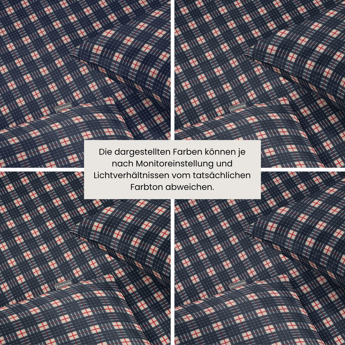 BETTWÄSCHESET Family Check - Feinbiber - 2-teilig - 135x200 cm - Blau - Blau, Textil (135/200cm) - SCHIESSER