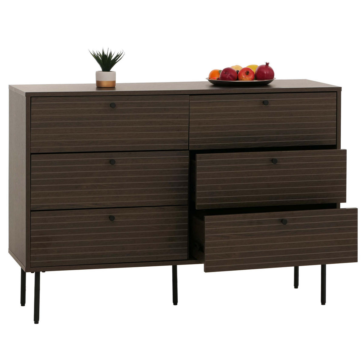 KOMMODE Dunkelbraun - Dunkelbraun, Metall (120/85/40cm) - MCW