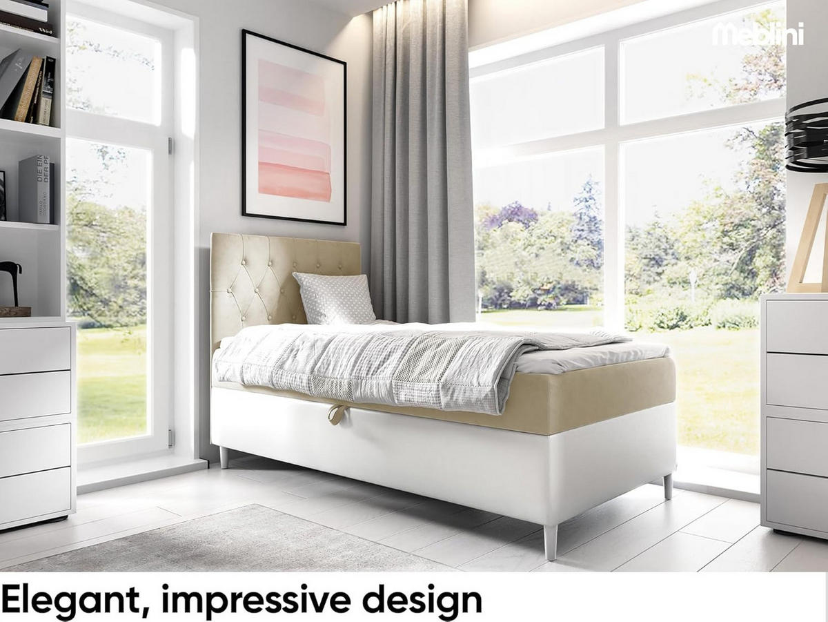 KINDERBETT FLIPPO 1 - Beige/Weiß, Holzwerkstoff (102/208cm) - Meblini