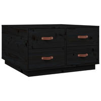 COUCHTISCH Schwarz 80x80x45 cm Massivholz Kiefer - Schwarz, Holz (80/45/80cm) - furnicato