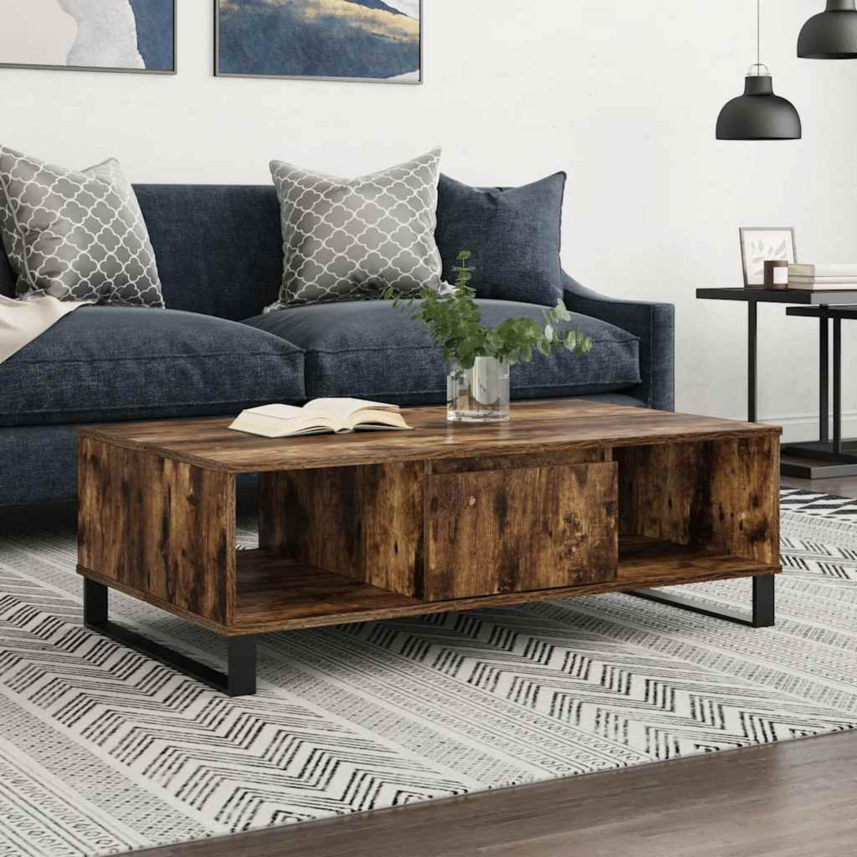 COUCHTISCH Räuchereiche 104x60x35 cm Holzwerkstoff - Braun, Holzwerkstoff (60/104/35cm) - furnicato