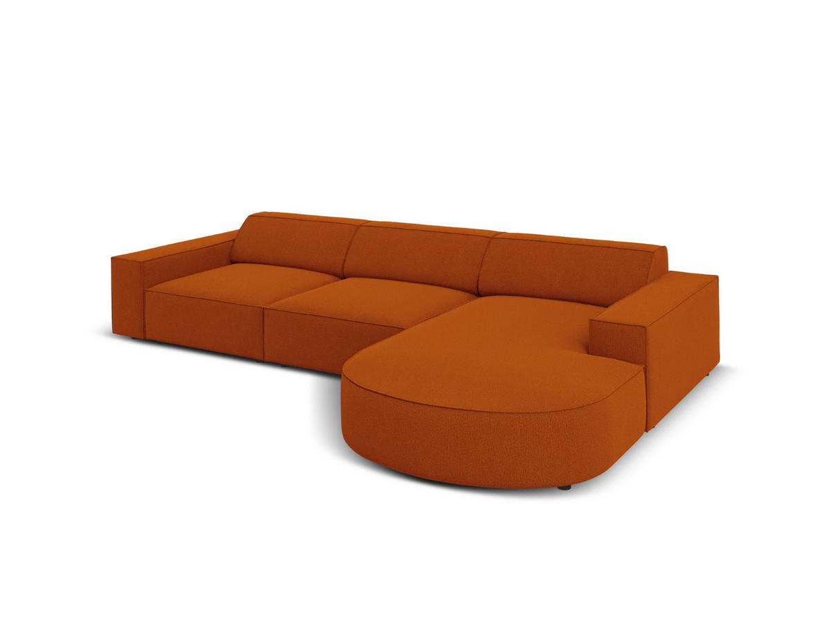 ECKSOFA rechts Jodie aus strukturiertem Stoff terrakotta 4 Sitzplätze - Terracotta, Textil (166/284cm) - Micadoni