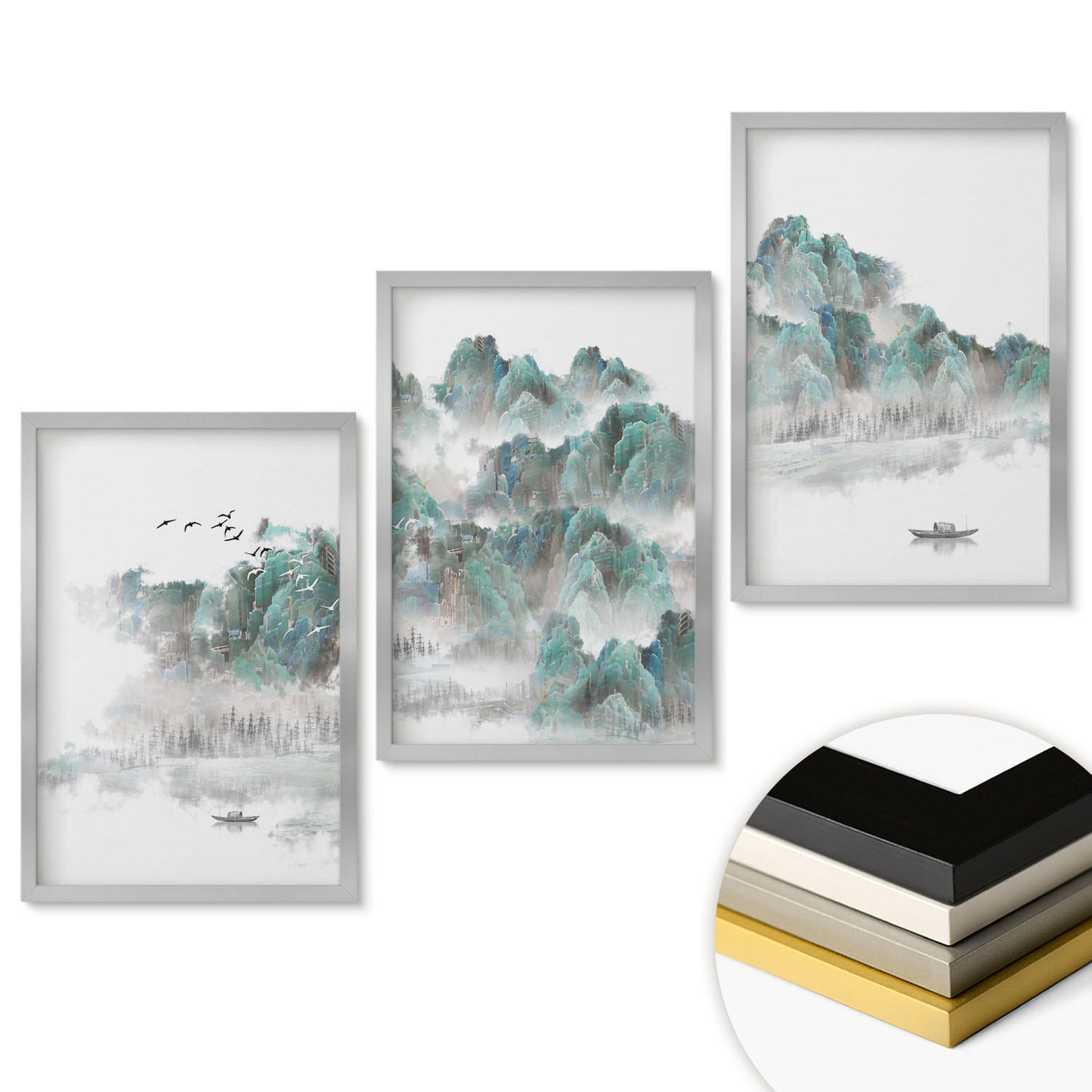 ArtPrintCave Wandbilder Silber 40x60 cm