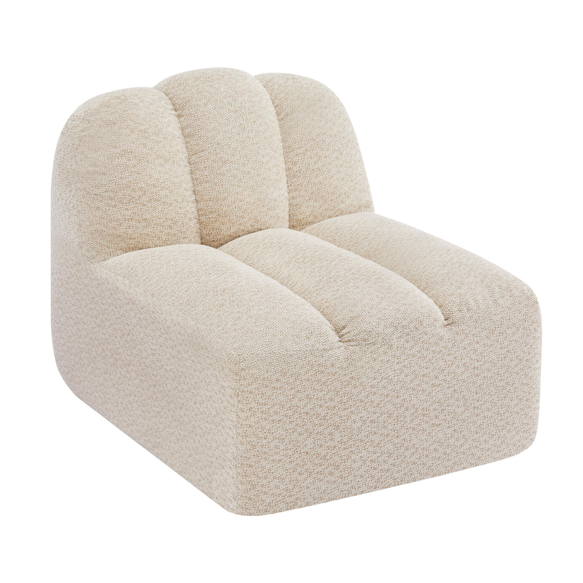 SESSEL ohne Armlehnen aus Granular Fleece, DE-42651, Beige-Weiß - Beige/Weiß, Textil (78/79/104cm) - ComfortXL