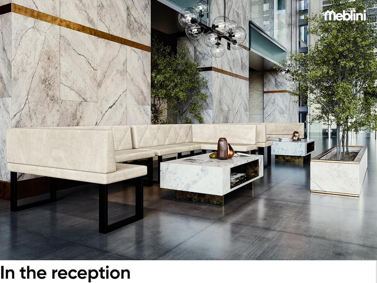 ECKBANK ERIC_U - Creme, Textil (128/168cm) - Meblini