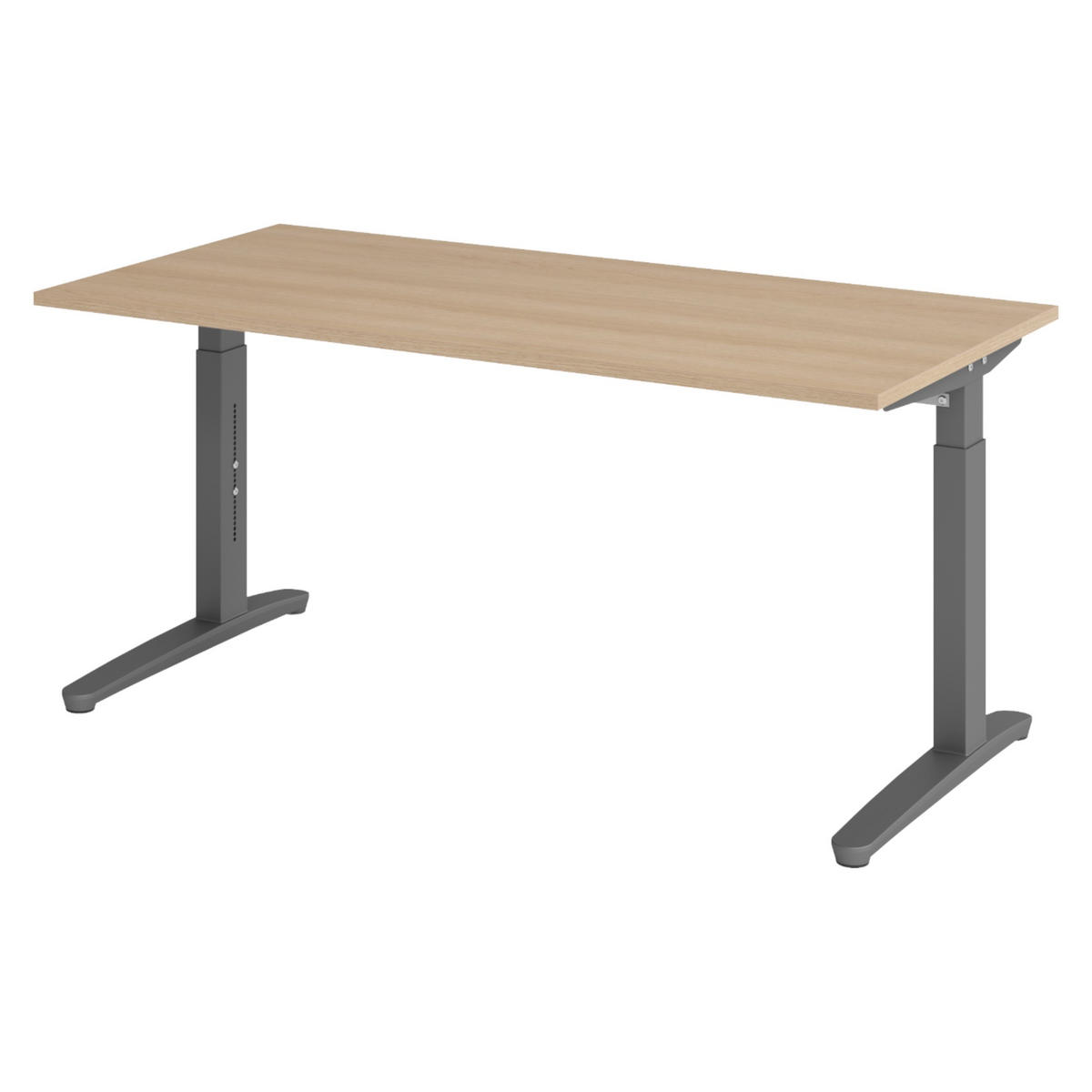 SCHREIBTISCH Serie-XB 80/160/74 cm in Eichefarben/Graphitfarben - Eichefarben/Graphitfarben, Holzwerkstoff (80/160/74cm) - bümö