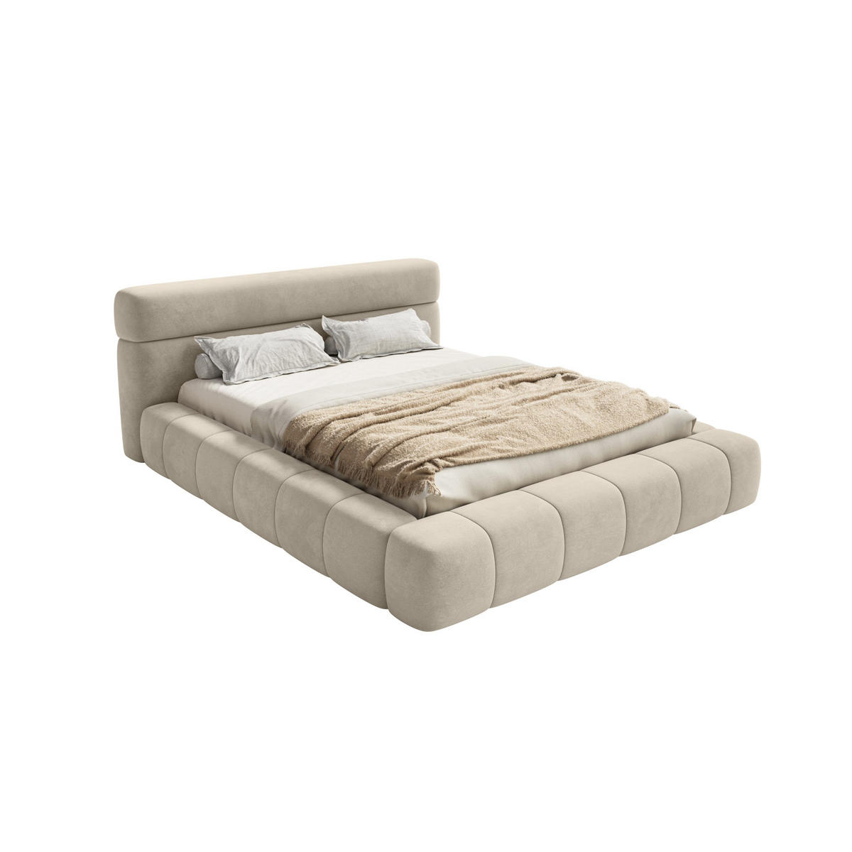 POLSTERBETT Nuuk 140x200 cm, Beige - Beige, Textil (140/200cm) - Fedve