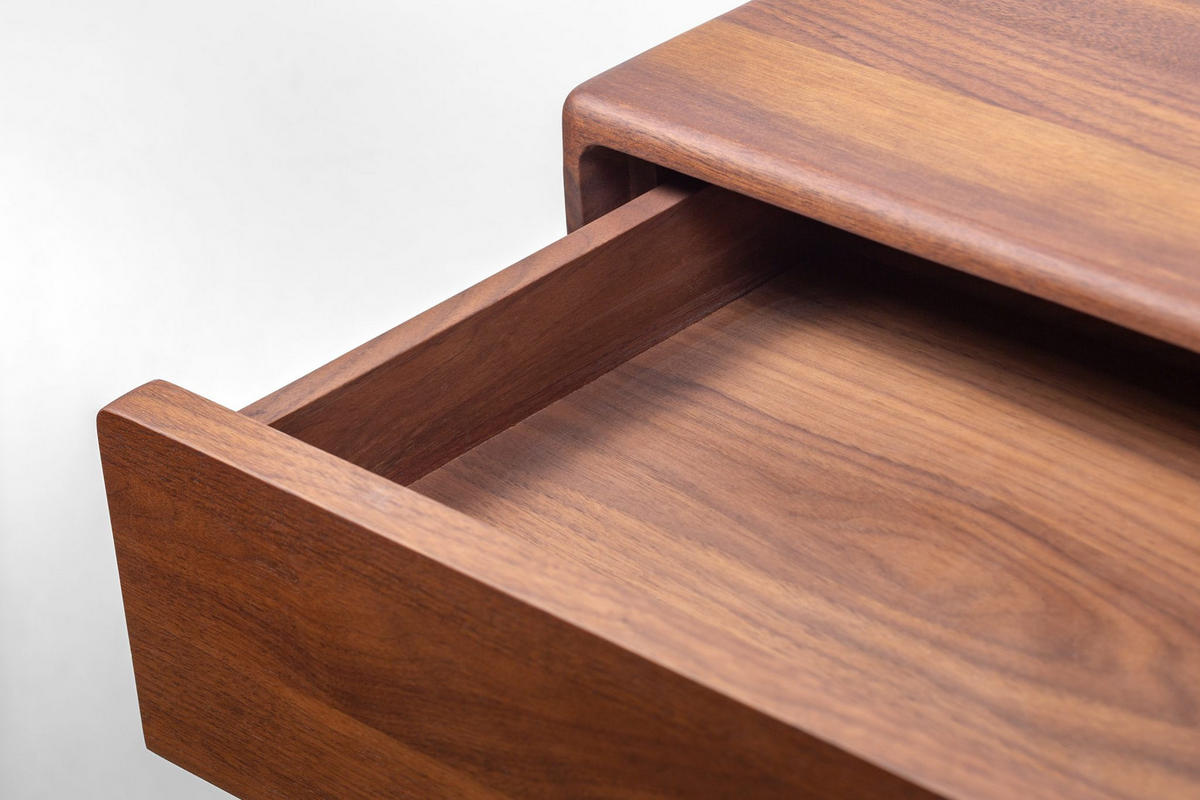NACHTTISCH Frank, Nussbaum massiv - Braun, Holz (40/12/30cm) - WOODEK