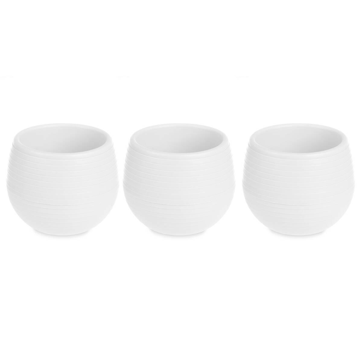 BLUMENTOPF Selbstbewässernd Kunststoff 14 cm, 3er-Set - Weiß, Kunststoff (14/14cm)