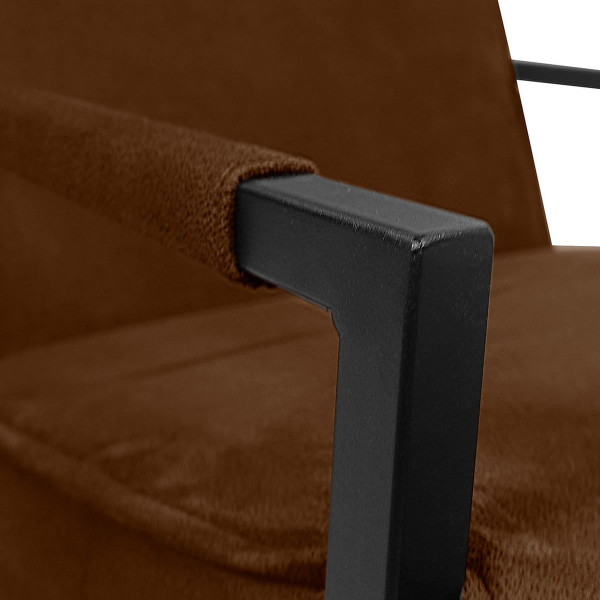 SESSEL - Strukturstoff / Metall - Dunkelbraun, Textil (66/74/82cm) - home24