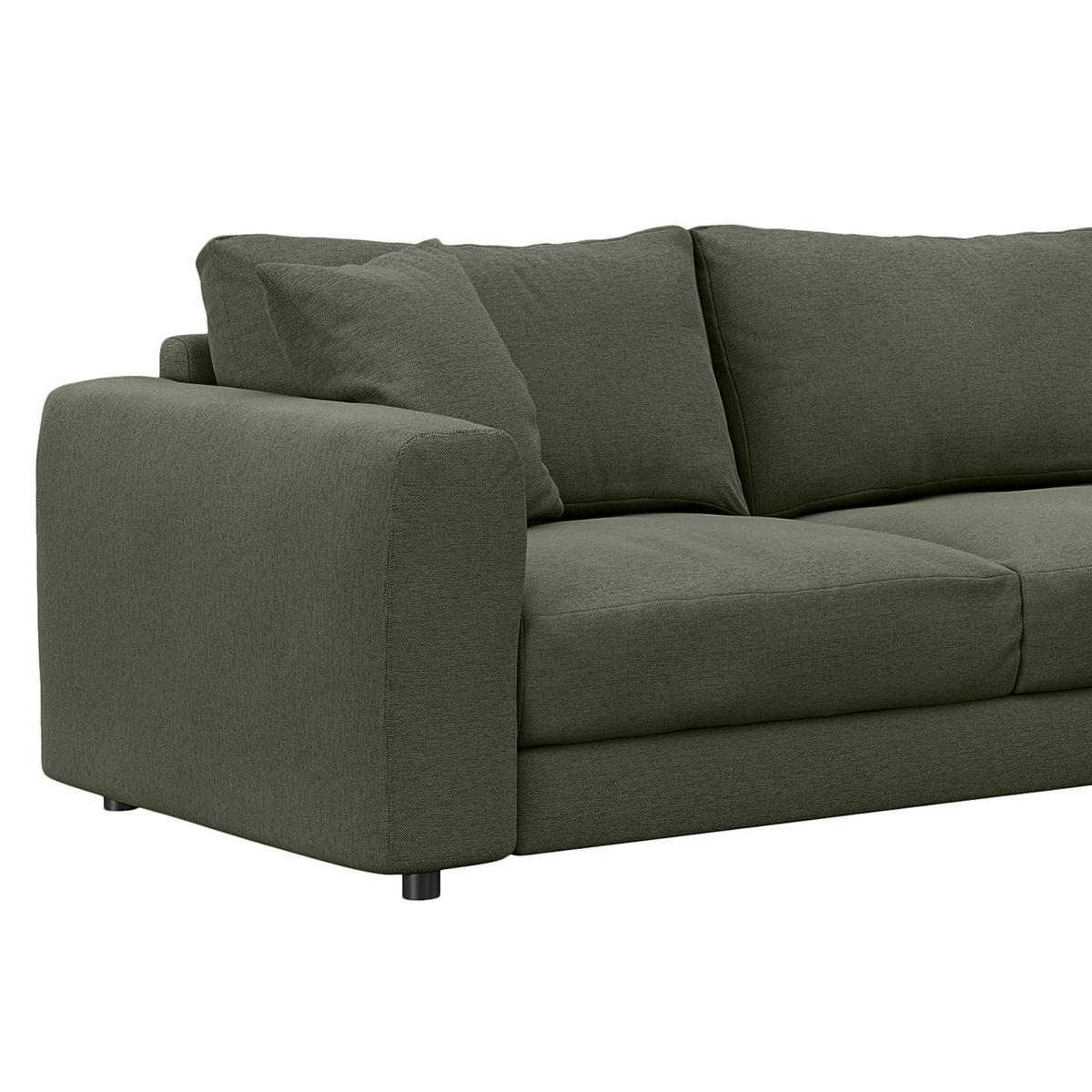 ECKSOFA mit Longchair - Schwarz/Grau, Kunststoff/Textil (286/183cm) - home24