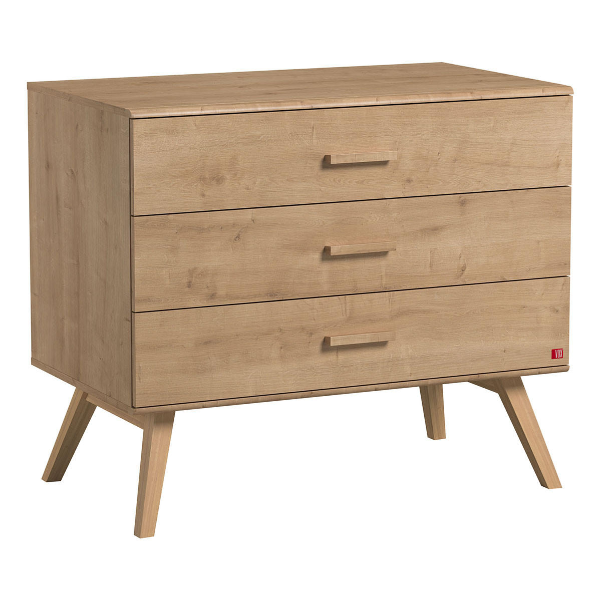 KOMMODE mit 3 Schubladen - L100 cm - Nautis - Eichefarben, Holzwerkstoff (58/86.5/100cm) - Calicosy