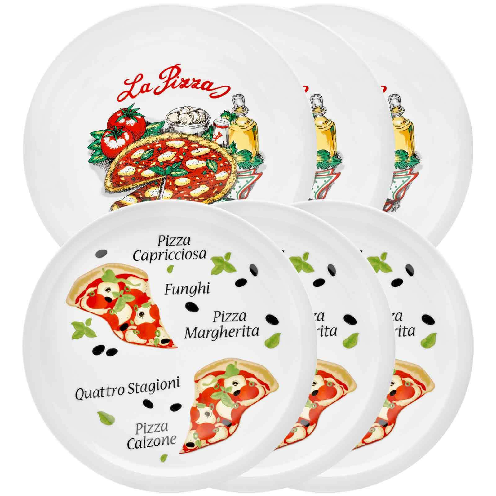 PIZZATELLER Napoli & Margherita bunt ø 30,5 cm 6er Set - Multicolor, Keramik (30.5cm) - Van Well