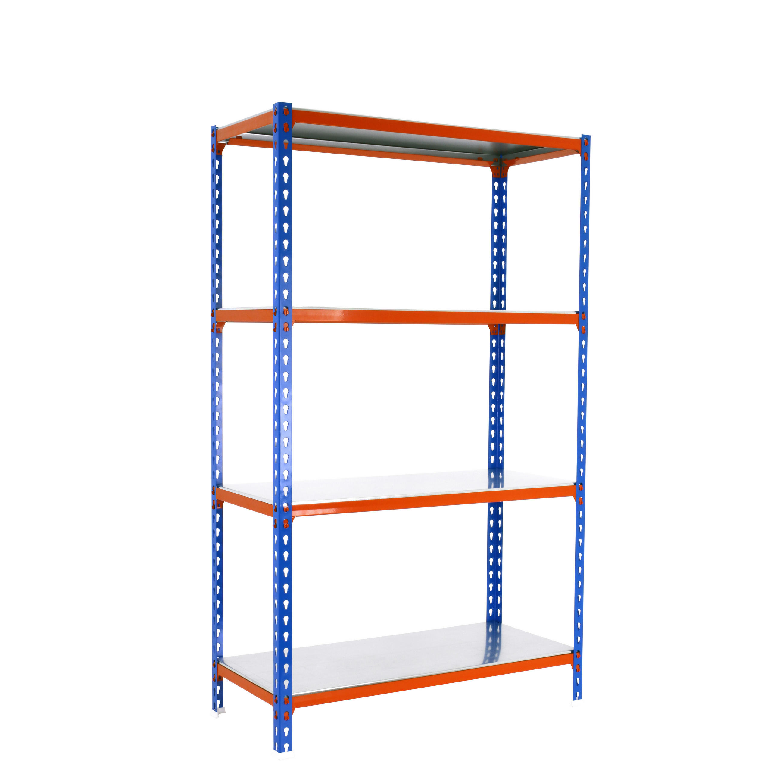 SCHWERLASTREGAL Mid Metal Shark HxBxT 150 x 120 x 50 cm Fachlast 200 kg Blau-Orange - Gelb, Metall (120/150/50cm) - PROREGAL