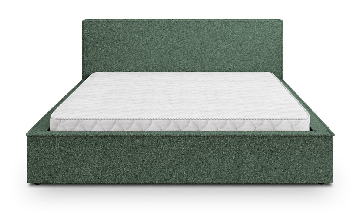 POLSTERBETT CELORA Q 120x200 cm mit Bettkästen - Grün - Grün, Holz/Textil - MASSENO