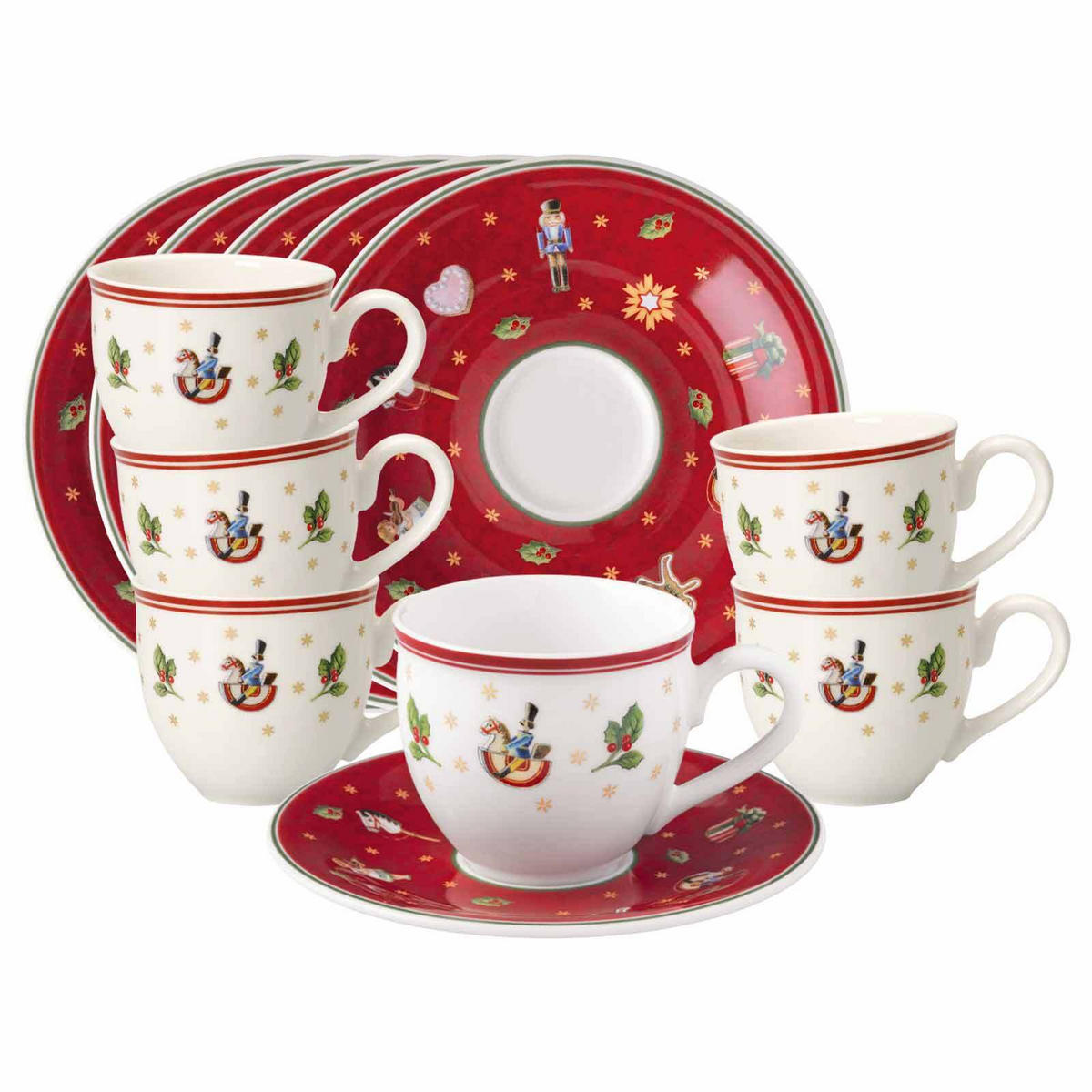 ESPRESSOTASSEN MIT UNTERTASSEN Toy's Delight rot 70 ml 12er Set - Rot, Keramik (12.2/7.5/12.2cm) - Villeroy & Boch