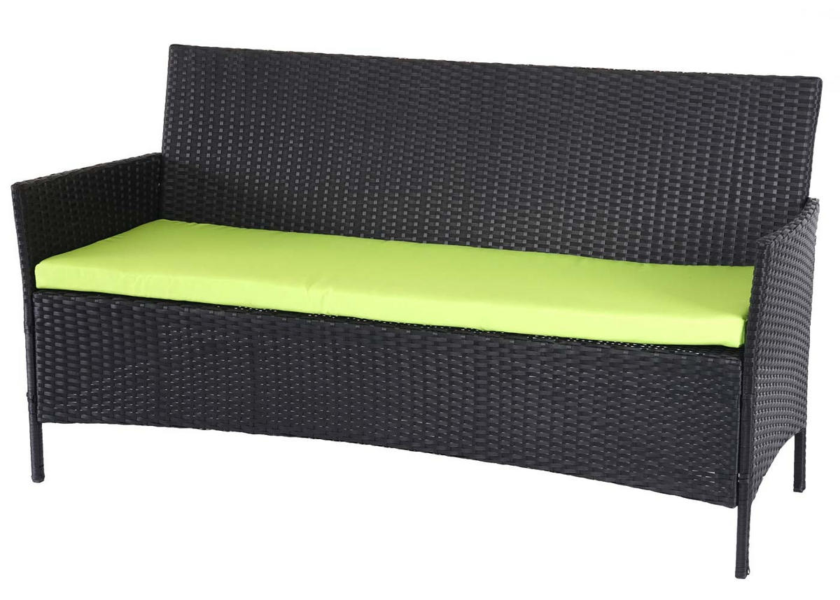 GARTENBANK 3-Sitzer 82x154x60cm Anthrazit/Grün - Anthrazit, Metall (154/82/60cm) - PROREGAL