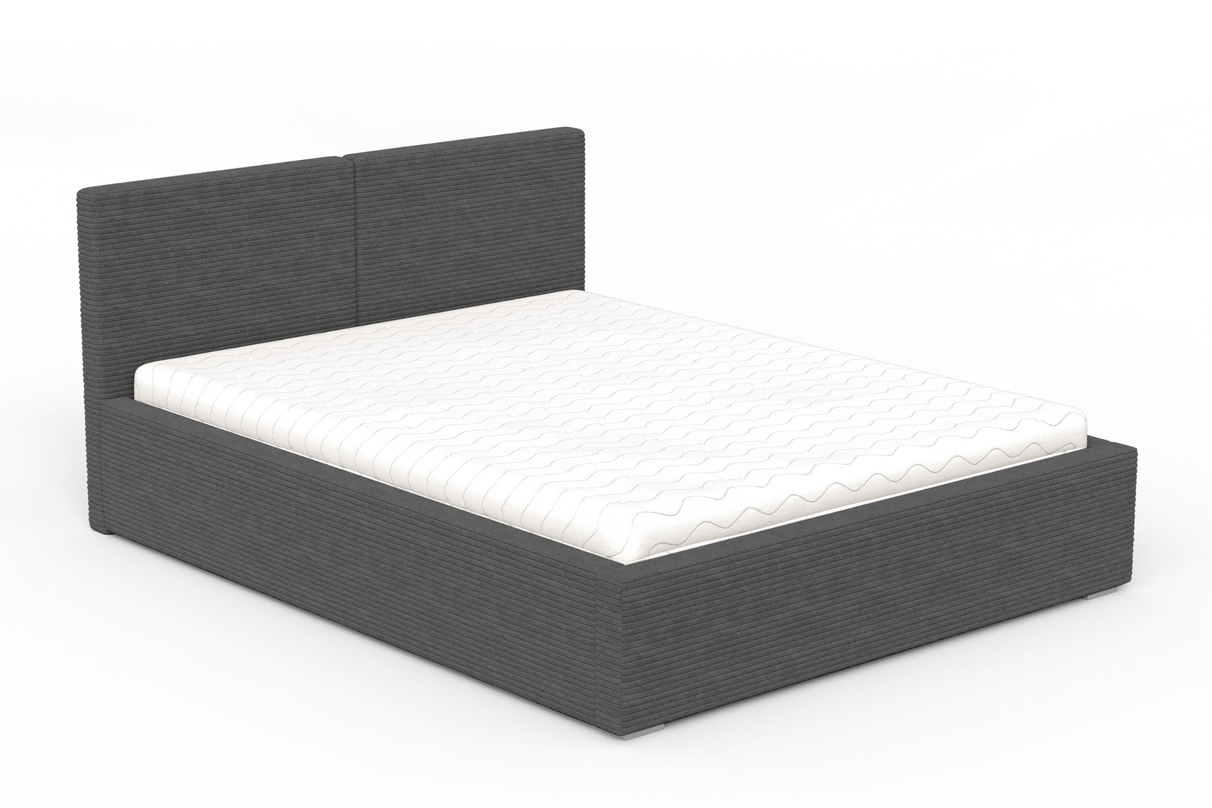 POLSTERBETT VENA 200/200 in Cord Anthrazit - Anthrazit, Holzwerkstoff/Textil (200/200cm) - Deine Möbel 24