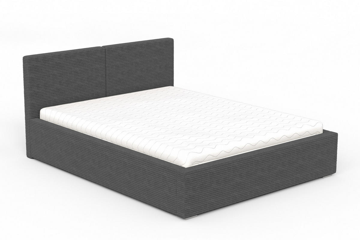 POLSTERBETT VENA 200/200 in Cord Anthrazit - Anthrazit, Holzwerkstoff/Textil (200/200cm) - Deine Möbel 24