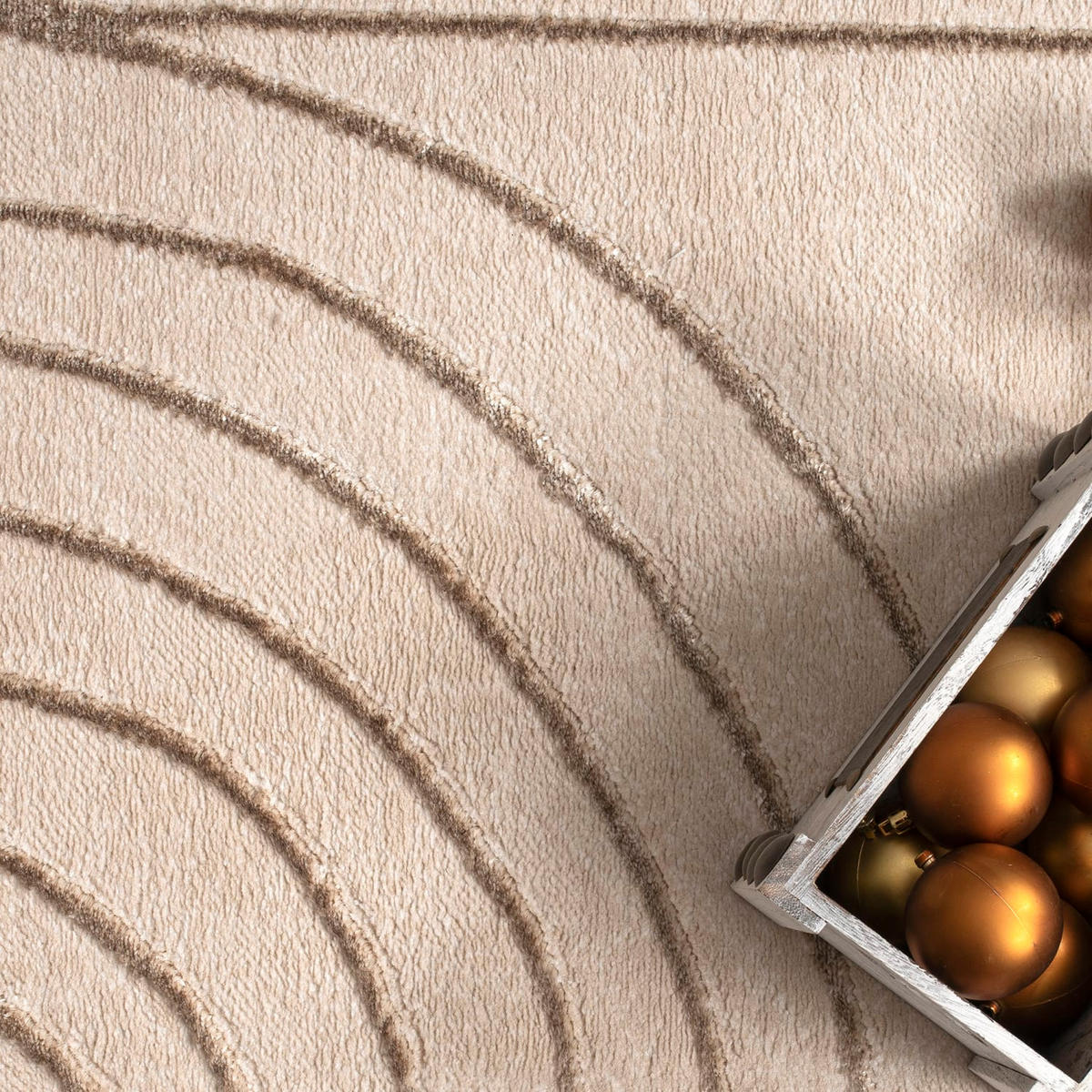 KURZFLORTEPPICH, abstrakt, Florhöhe 11 mm, Creme, 120 x 160 cm - Beige, Textil (120/160cm) - KADIMA DESIGN