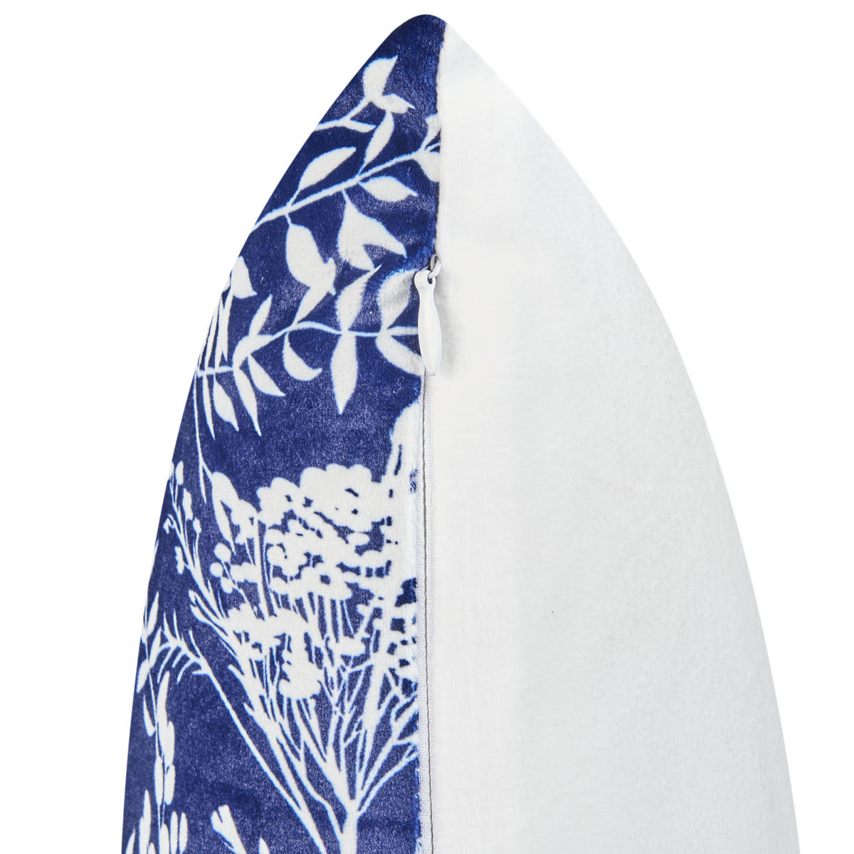 GARTENKISSEN 2er-Set Marineblau 45/45 cm Glimmer - Blau/Weiß, Textil (45/12/45cm) - Beliani