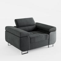 SESSEL VEMO SOLO, in Dunkelgrau, Velours-Stoff - Dunkelgrau, Textil (135/88/100cm) - Barchello