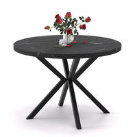 AUSZIEHTISCH MILTON 90-166/76 cm mit Metallgestell, Schwarz / Grigia Pietra - Schwarz/Grau, Holzwerkstoff/Metall (90/90/76cm) - Idohome