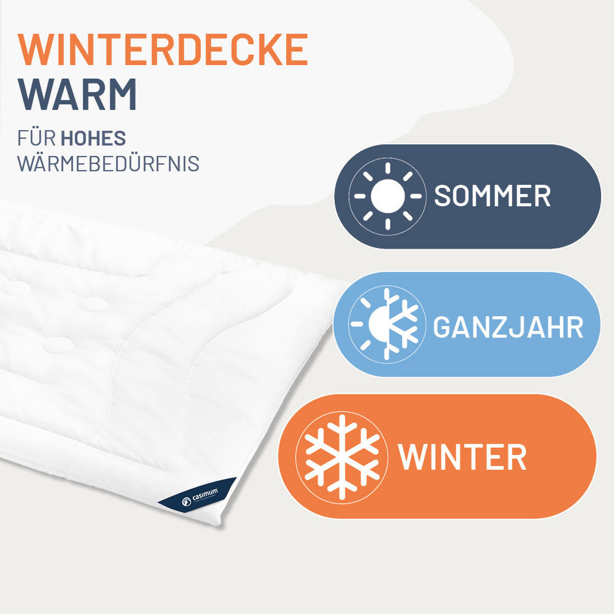 STEPPBETT Kamelhaar 135x200 cm Warm, Winterdecke 100% Kamelflaumhaar - Weiß, Textil (135/200cm) - casimum