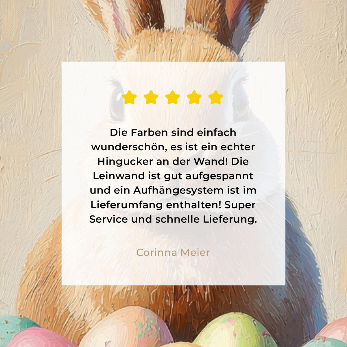 LEINWANDBILD Osterhase - Pastell - Eier Deko Groß 90x140 cm - Beige, Textil (90/140cm) - MuchoWow