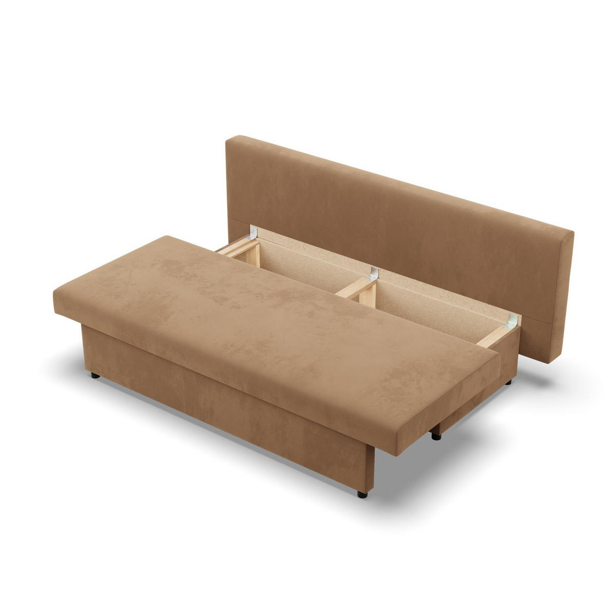 SOFA 3-SITZER MIT SCHLAFFUNKTION NOLA Braun - Braun, Textil (86/85/191cm) - Mebligo
