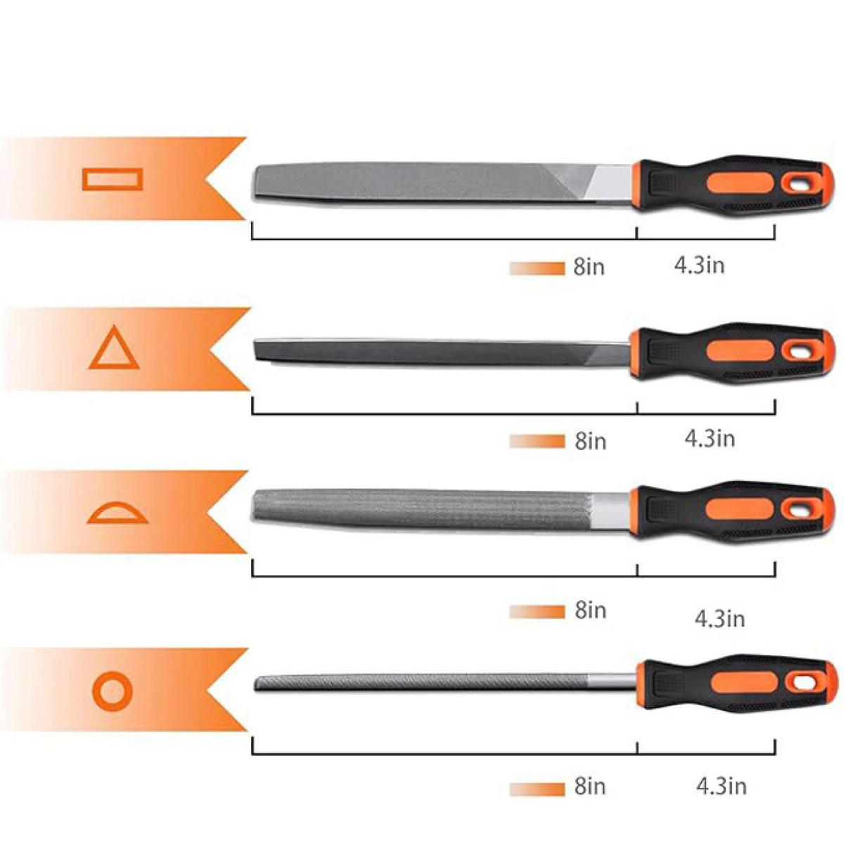 FEILENSET – 17-teilig, orange - Orange, Metall (20/10/10cm) - DCA