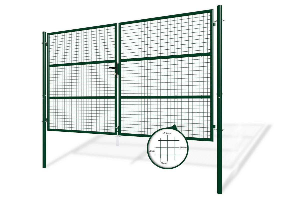 ZAUNTOR Olga Grün 3m H.180cm - Grau, Metall (392/190cm) - Casanoov