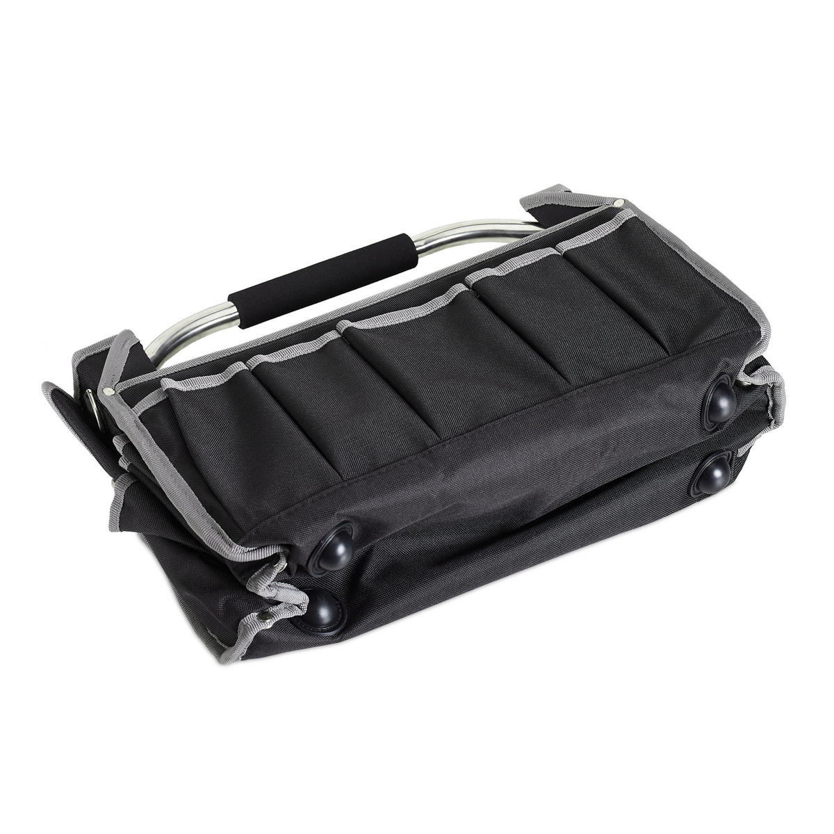 WERKZEUGTASCHE - Schwarz, Textil/Metall (42/30/23cm) - Relaxdays