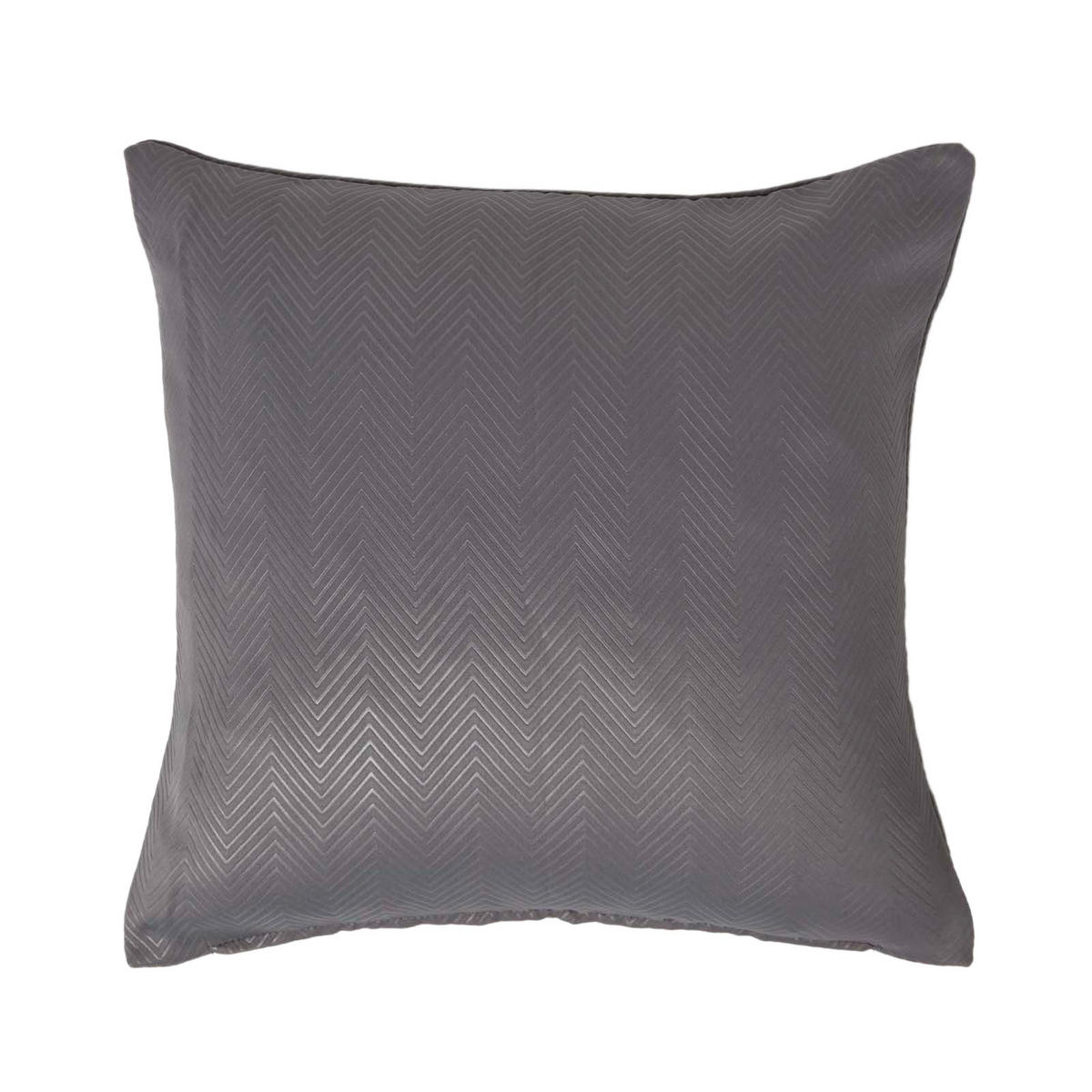 KISSENHÜLLE Fischgrät-Muster 45/45 cm - Dunkelgrau, Textil (45/45cm) - Homescapes