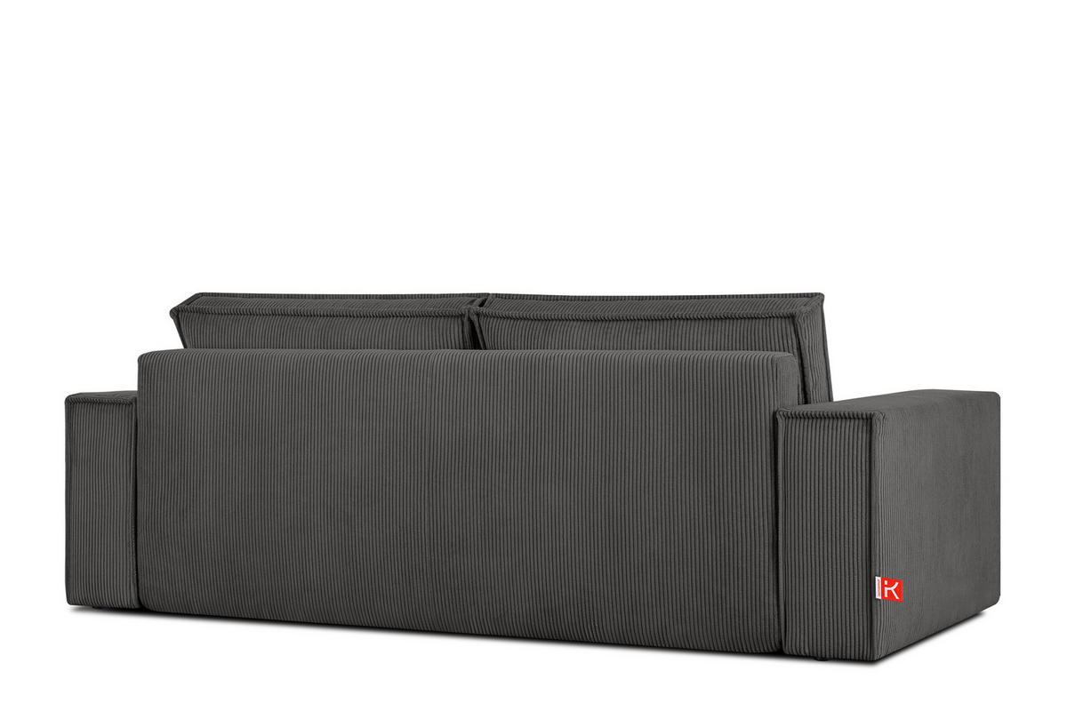 3-SITZER-SCHLAFSOFA NAPI in Pet Friendly Cord-Stoff, grau - Schwarz/Grau, Textil (244/89/101cm) - KONSIMO®