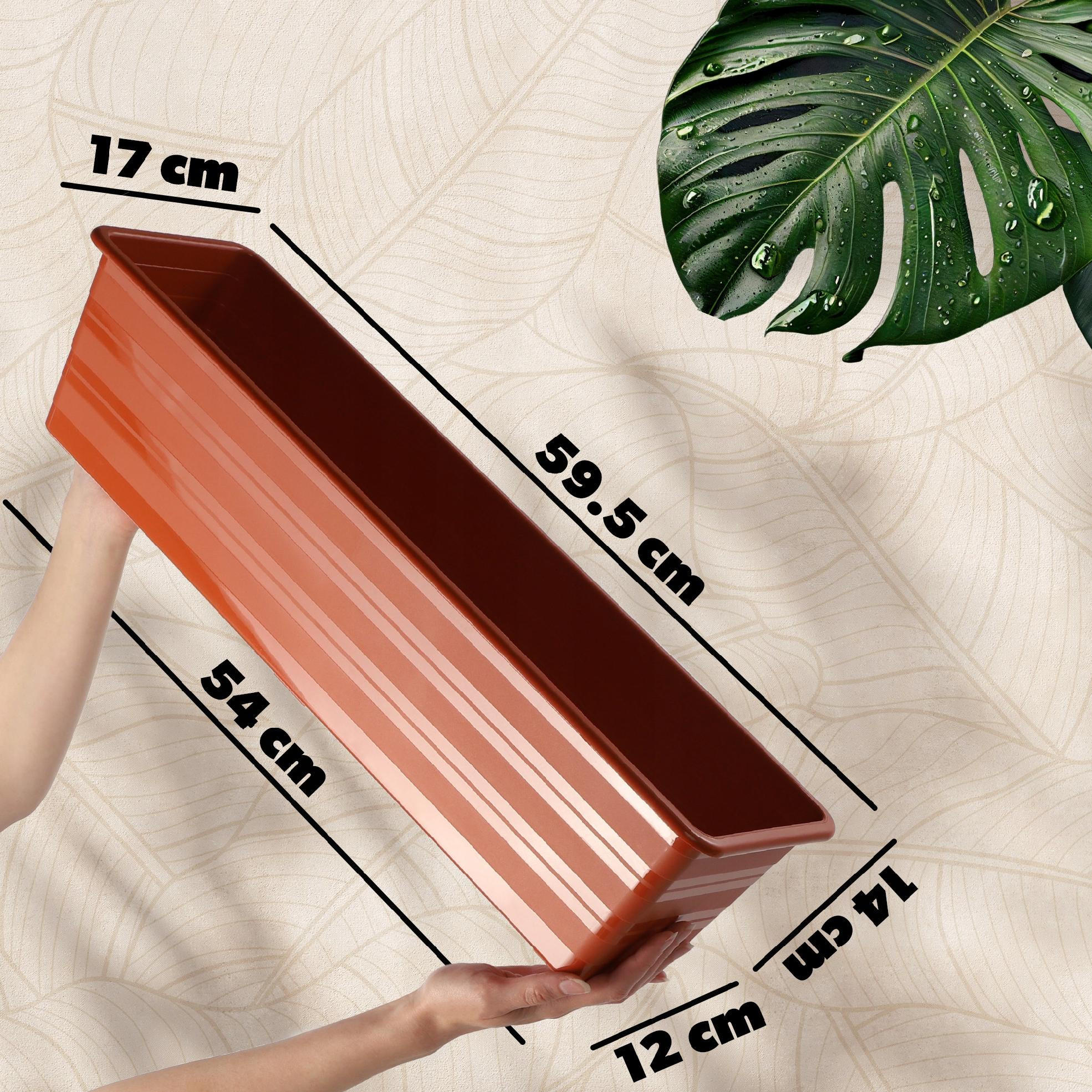 BALKONTOPF 60 cm, Terrakotta - Terra cotta, Kunststoff (17/60cm) - KADAX