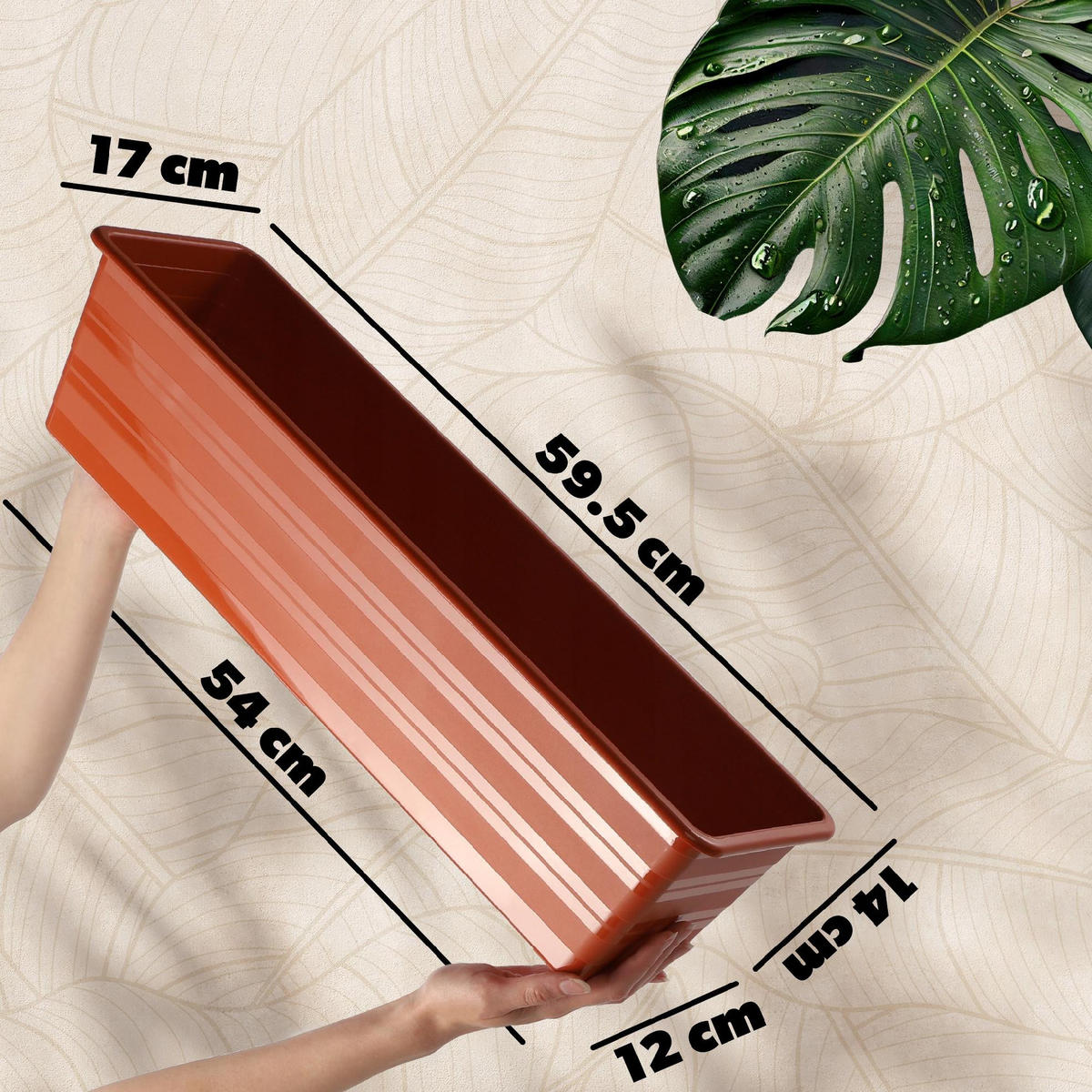 BALKONTOPF 60 cm, Terrakotta - Terracotta, Kunststoff (17/60cm) - KADAX