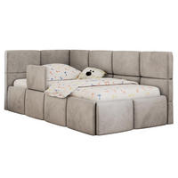 DĚTSKÁ POSTEL ARVO ALTA 90/200 - Světle šedá Samet - Vlevo - světle šedá, textil (90/200cm) - MKS